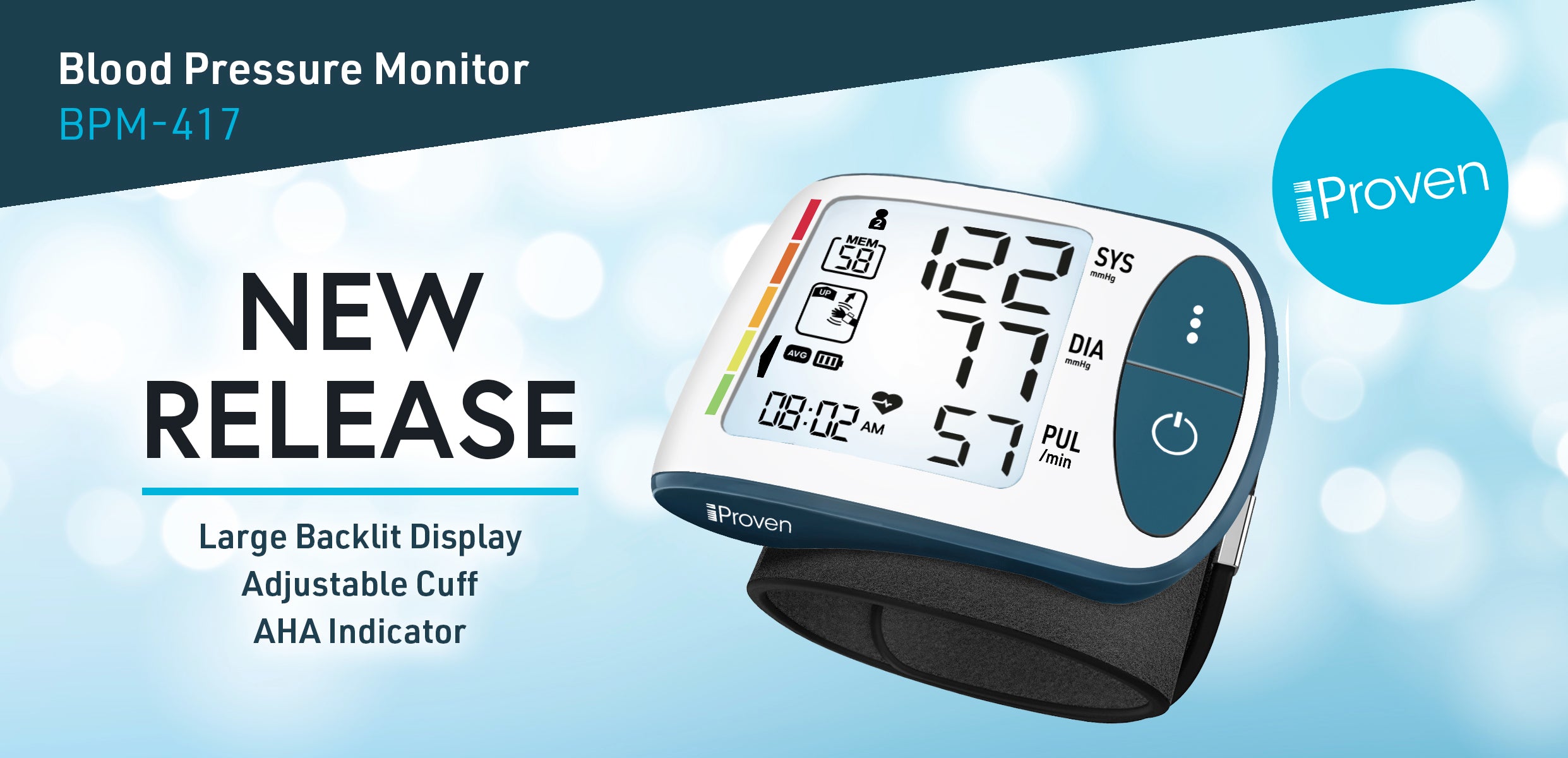  IPROVEN New 2023 Smart Upper Arm Blood Pressure Monitor - Home  Use, 500 Memory Sets - Large Adjustable Cuff - Largest Widescreen Backlit  Display - Bluetooth App for iOS & Android : Health & Household