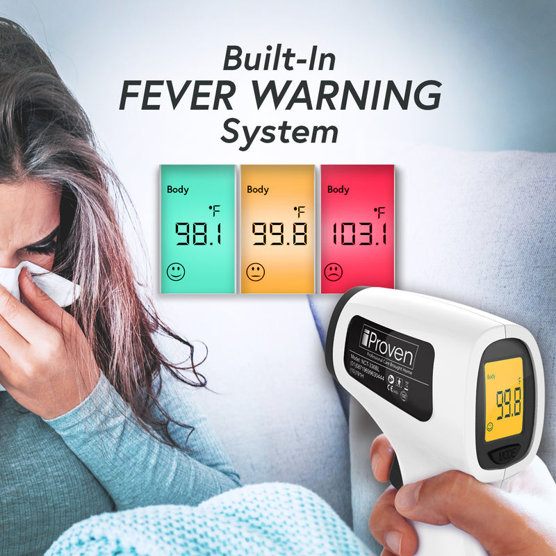 iProven No Touch Infrared Thermometer with built-in fever warning system