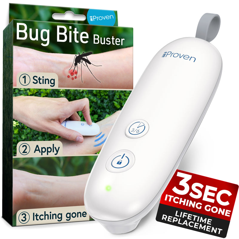 iProven Insect Bite Relief Device, Chemical-Free Treatment of Insect Bites and Stings, Itching and Swelling Healer BBB-112BLU