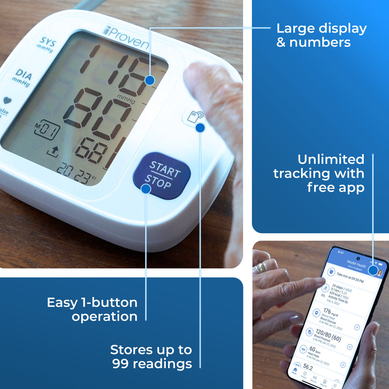 iProven Upper Arm Blood Pressure Monitor for Home Use Bluetooth BPM-35