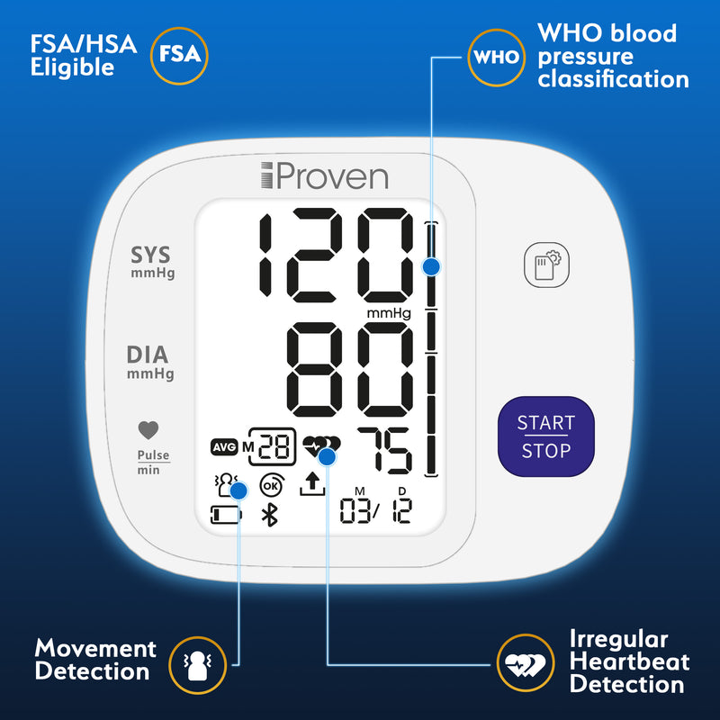 iProven Upper Arm Blood Pressure Monitor for Home Use Bluetooth BPM-35