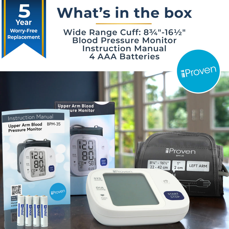 iProven Upper Arm Blood Pressure Monitor for Home Use Bluetooth BPM-35