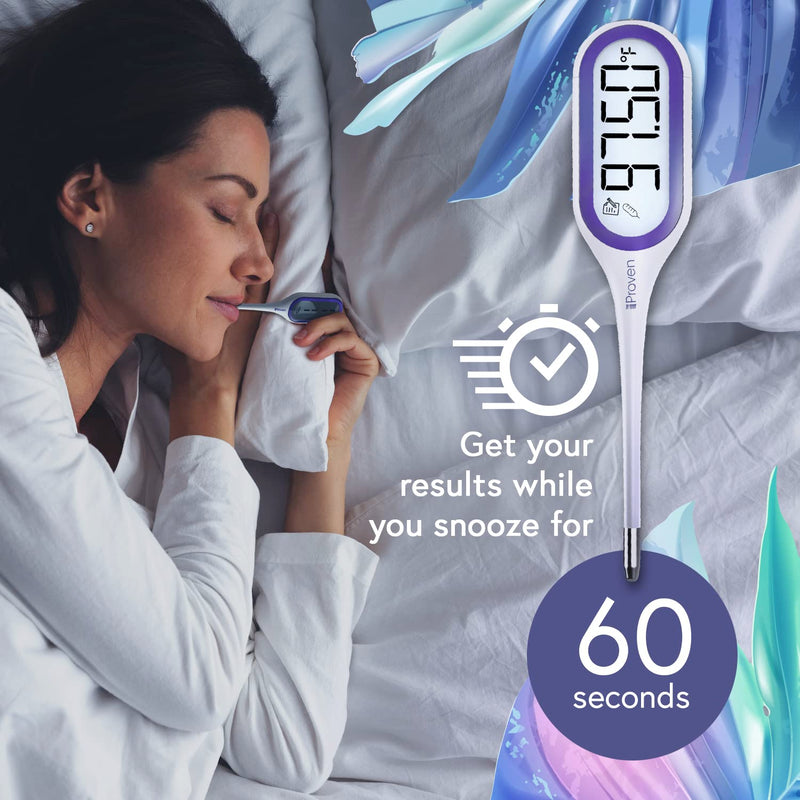 New iProven Basal Body Thermometer for Ovulation Tracking - BBT with Easy to Read Jumbo LCD & Memory - 1/100th Accurate Digital Electronic Fertility Monitor Temperature Tracker