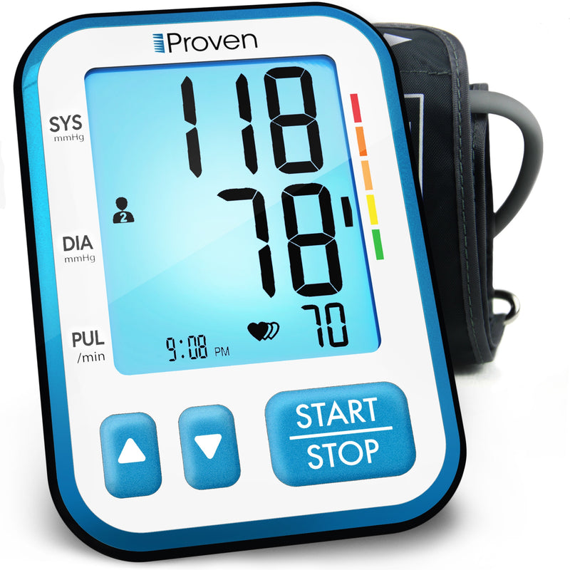 iProven BPM-656 Home Blood Pressure Monitor - Digital Blood Pressure Meter with Upper Arm Cuff - Large Screen with Backlight - 120-reading Memory (60x2 Users) - Batteries Included