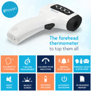 iProven No Touch Infrared Thermometer with body and object temperature fever alarm system, batteries included and mute function
